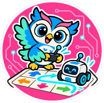 Hoot driving a small robot